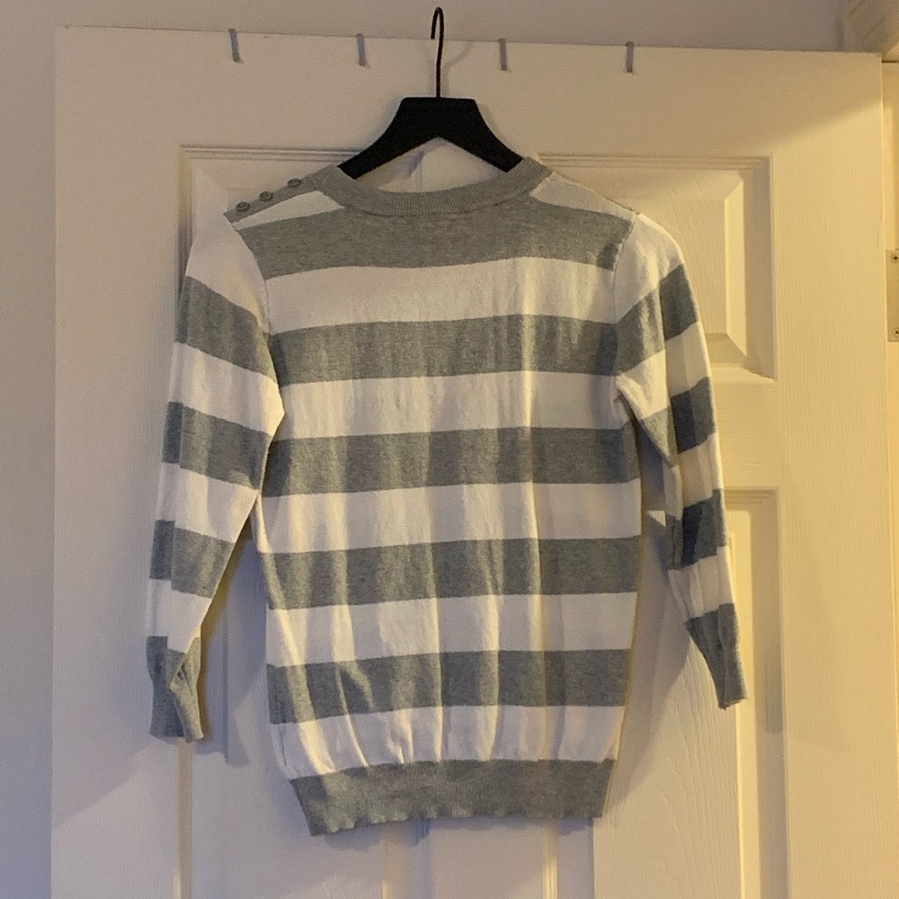 ModCloth Charter School Sweater in Gray Stripe